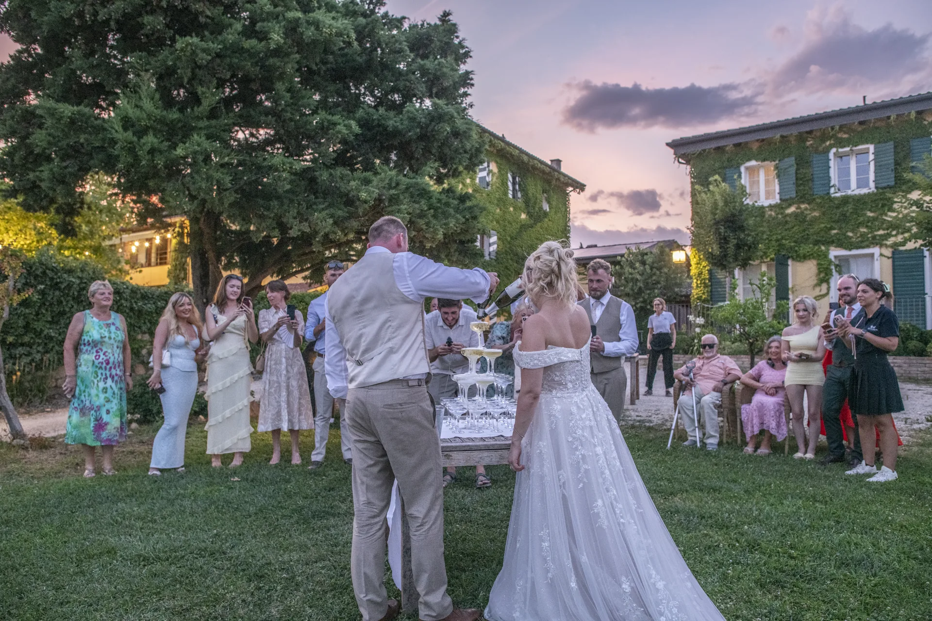 A romantic Lake Garda scene at golden hour